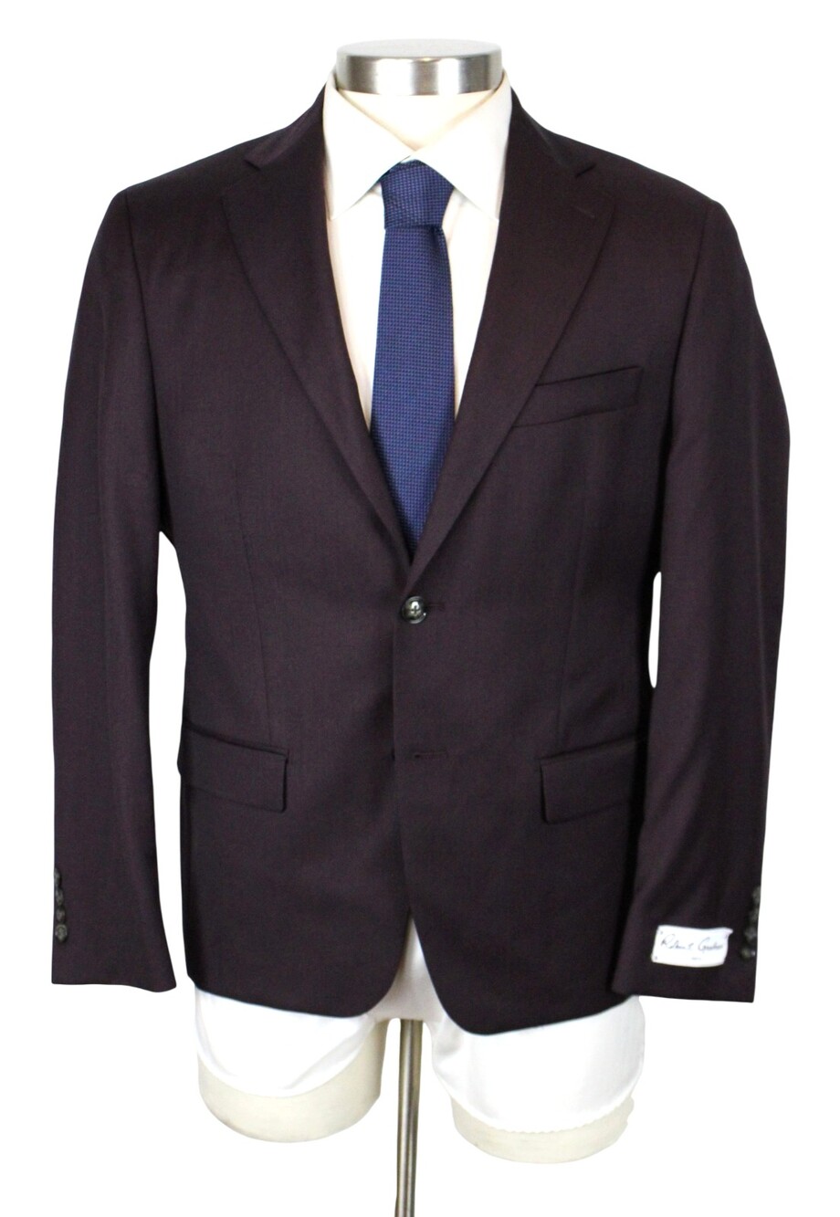 Robert Graham Reno Suit Jacket 40 S Mens Modern Fit Burgundy Wool 2 Button New